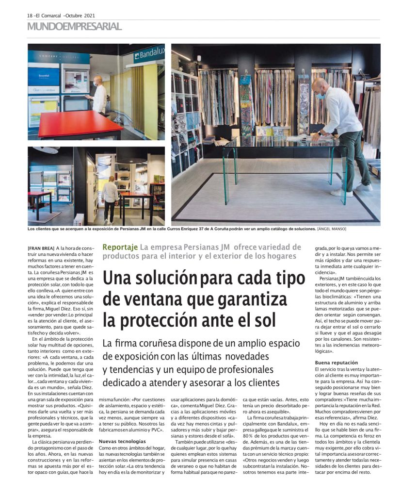 Reportaje El Comarcal – Mundo Empresarial